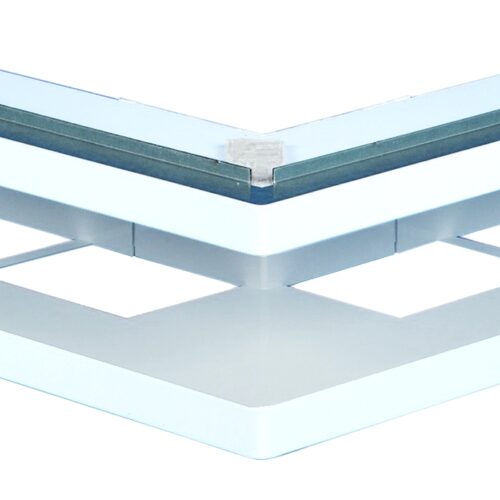 V-open hoekrooster 35/35 met frame, wit 9003
