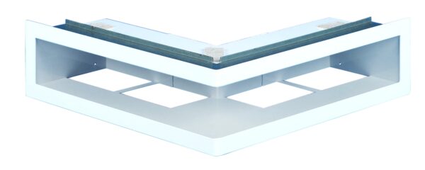 V-open hoekrooster 50/70 met frame, grijs 7024