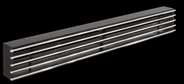 Open Air 10 SubSteel Small 35 ventilatierooster, zwart met RVS front